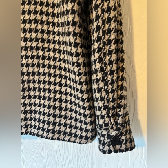 Anine Bing Flynn Houndstooth Woven Knit Collared Button Down Jacket Coat Shacket - Picture 10 of 17